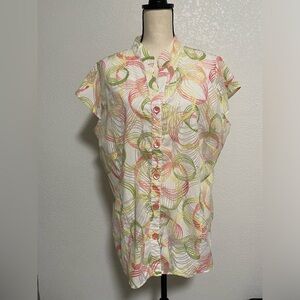 Dressbarn Womens Multi Button-up Shirt Size 18/20